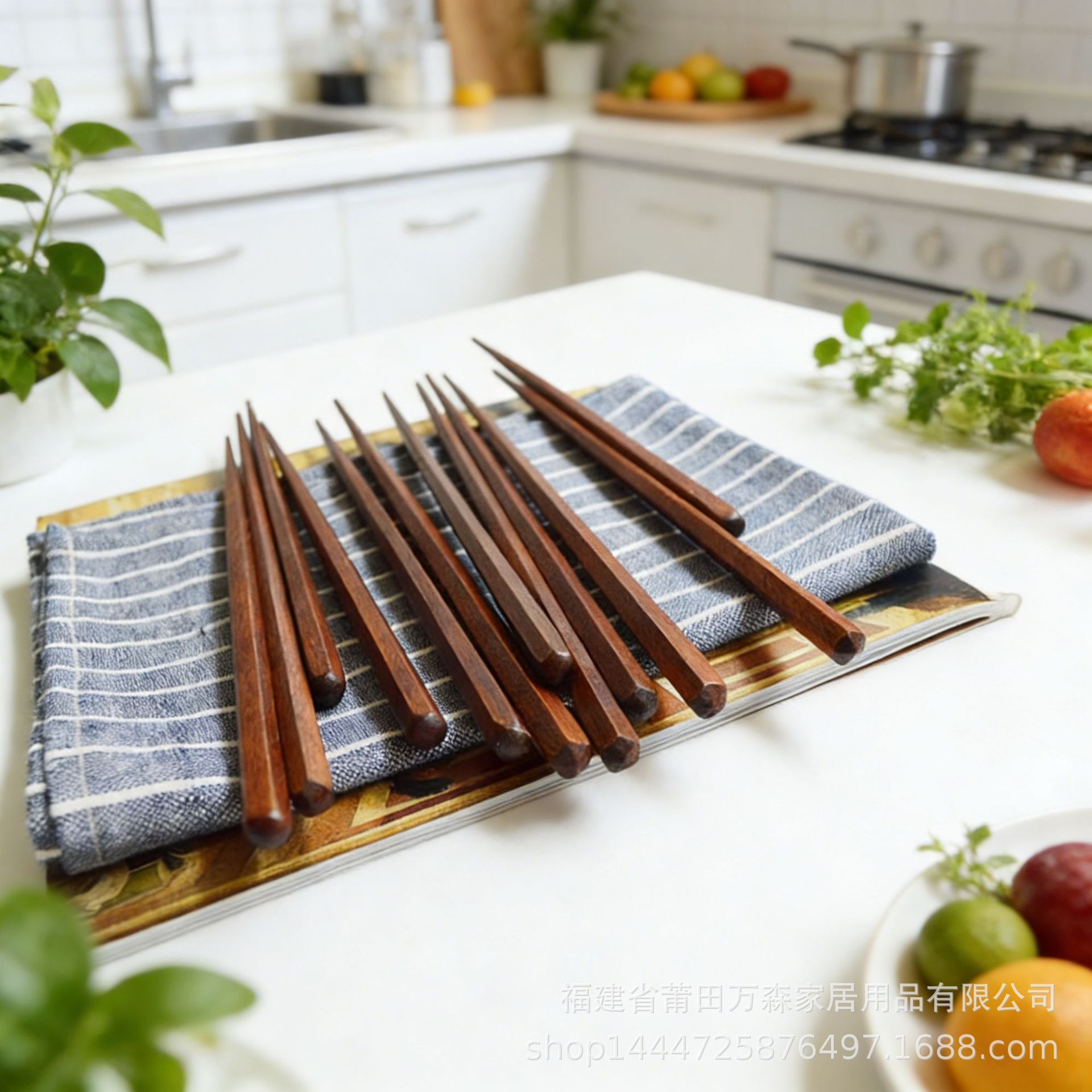 日式筷子六角木筷子尖头筷机洗实木家用木质餐具餐厅商用工厂批发