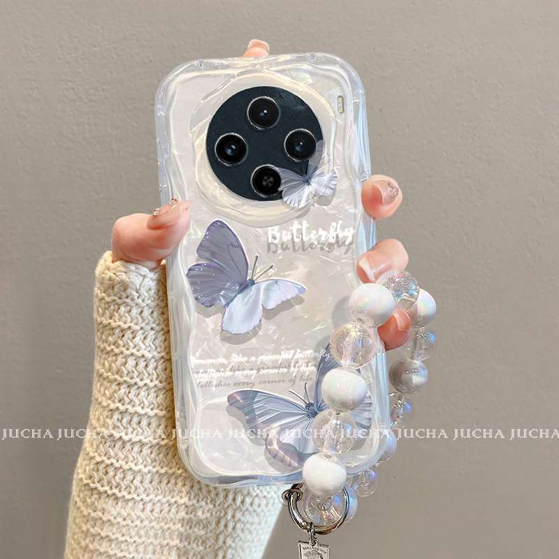 Suitable for vivox200pro Phone Case Advanced Sense Niche VIVOx200 New Silicone Purple Three-dimensional Butterfly