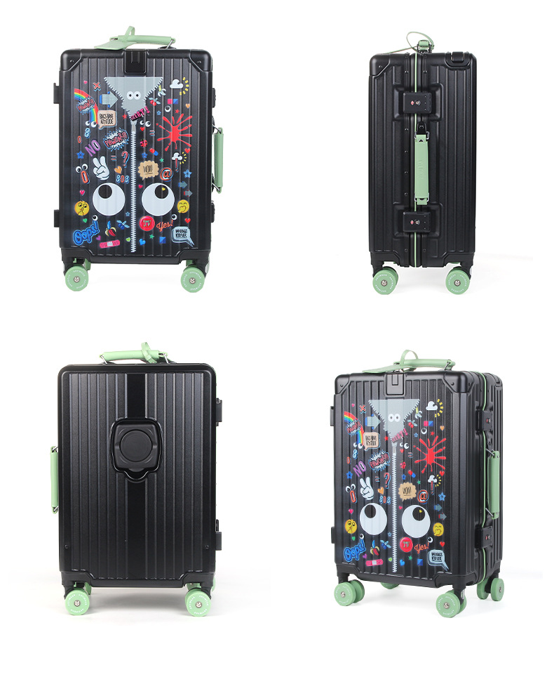 EYE THEME Nuevo anti-compresión de la cerradura de graffiti caja de tirón de puerta abierta con cremallera maleta de viaje A165 #