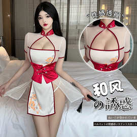 林林婷情趣内衣女性感纯欲古风和服小胸睡衣激情免脱制服套装2739