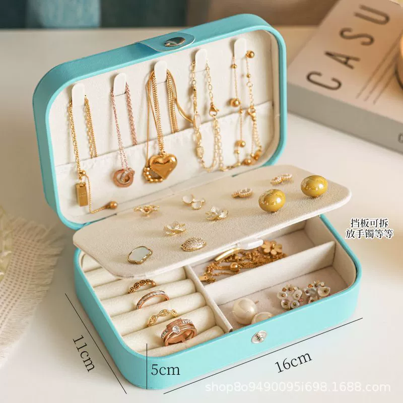 Jewelry Box Travel Ring Necklace PU Leather from Yomiego