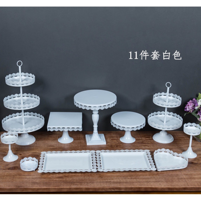 Tabla de postres de boda portapaste combinación set set de hierro forjado europeo 13 piezas set de decoración de bandeja West Point image 5