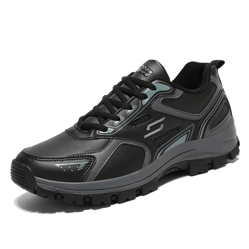 Zapatos casuales cálidos de color sólido de la parte superior baja zapatos antideslizantes al aire libre de pareja transfronteriza más tamaño con cordones zapatos deportivos de moda para caminar