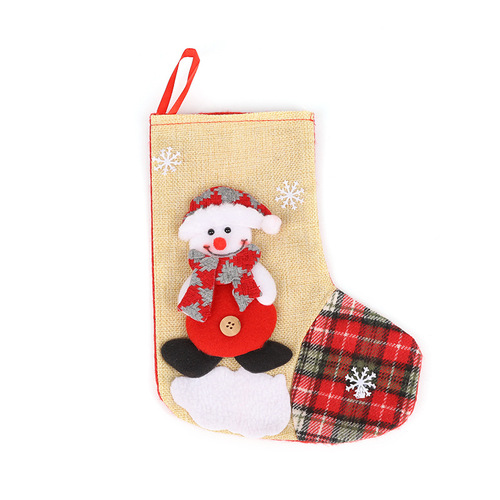 Cartoon Christmas socks Christmas snowman decoration gift bag pendant Santa Claus wishing candy bag ornaments