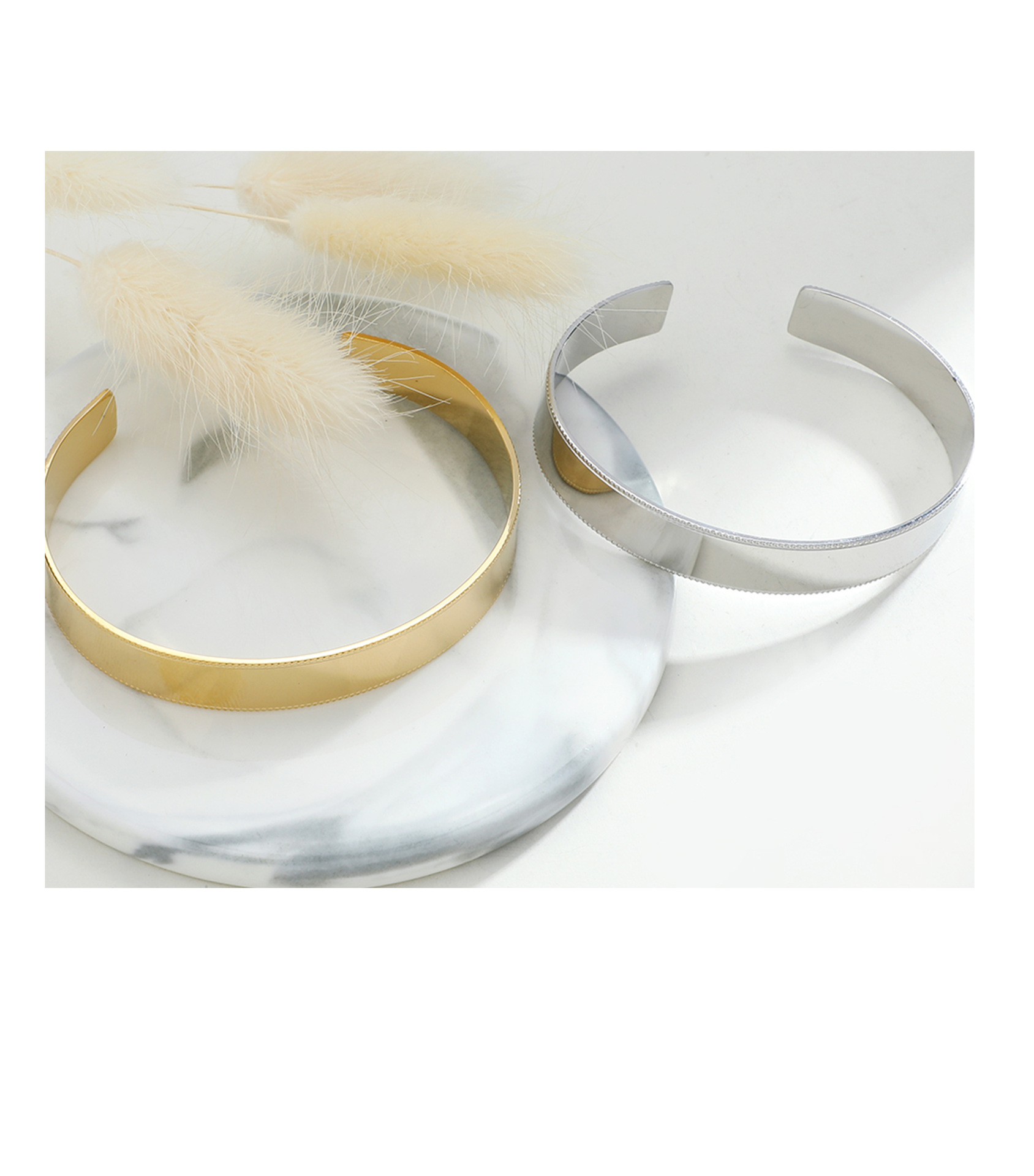 Simple Style Solid Color Stainless Steel Plating Bangle 1 Piece