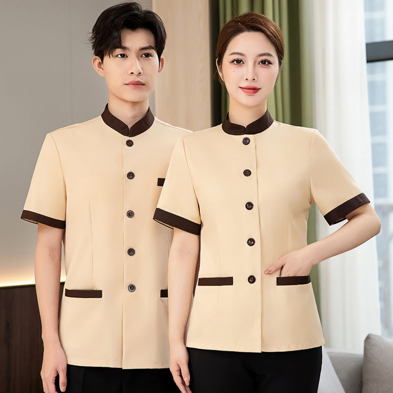 Property Cleaner Work Clothes Women's Short-Sleeved Hospital Shopping Mall Hotel Housekeeping Hotel Room Aunt Cleaner Summer