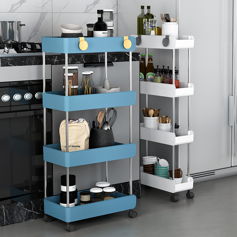 Kitchen Gap Storage Rack, Refrigerator, Bathroom, Multi-Layer Gap Cart, Sliding Side Narrow Gap Storage, Multifunctional
