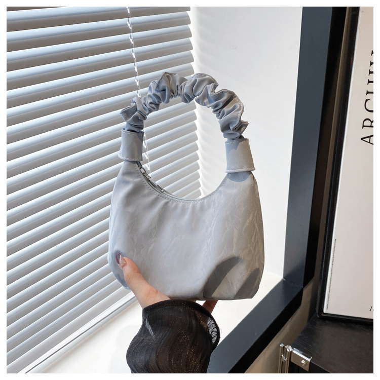 2024 Autumn/Winter ins solid-color stylish handbag with underarm pleats, a gentle Korean-style single-shoulder bag for women undefined