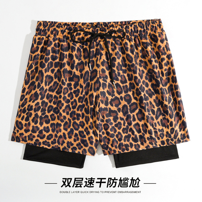 Beach Pants Can Be Worn in Water Parks, Quick-Drying Lined Surf Pants, Men's Double-Layer Swimming Trunks, Shorts That Can Be Worn in the Water, Beach