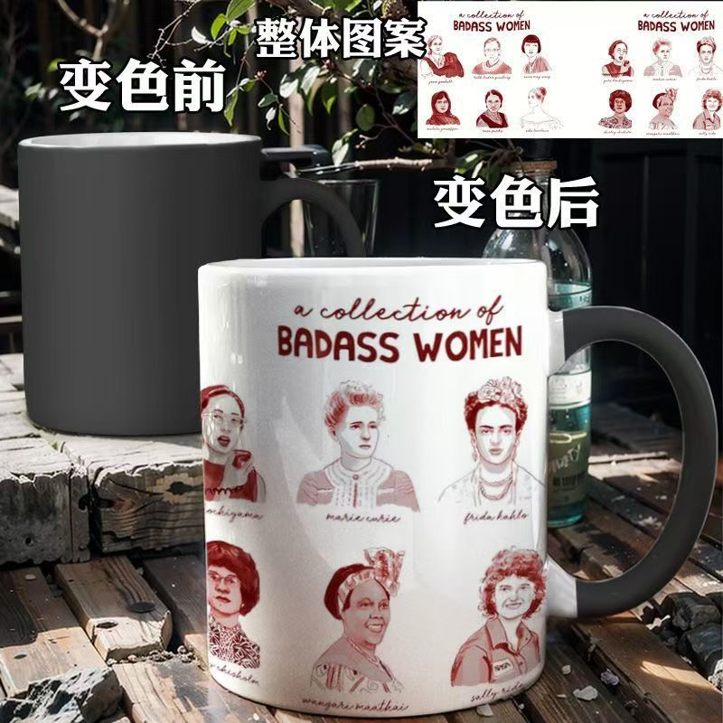 Fábrica directa de transferencia térmica de tazas de recubrimiento de sublimación térmica de cerámica al por mayor brillante esmerilado caballo mágico de cambio de color