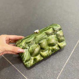 欧美亚克力盒子包包跨境新款高级感轻奢渐变糖果色链条单肩斜挎包