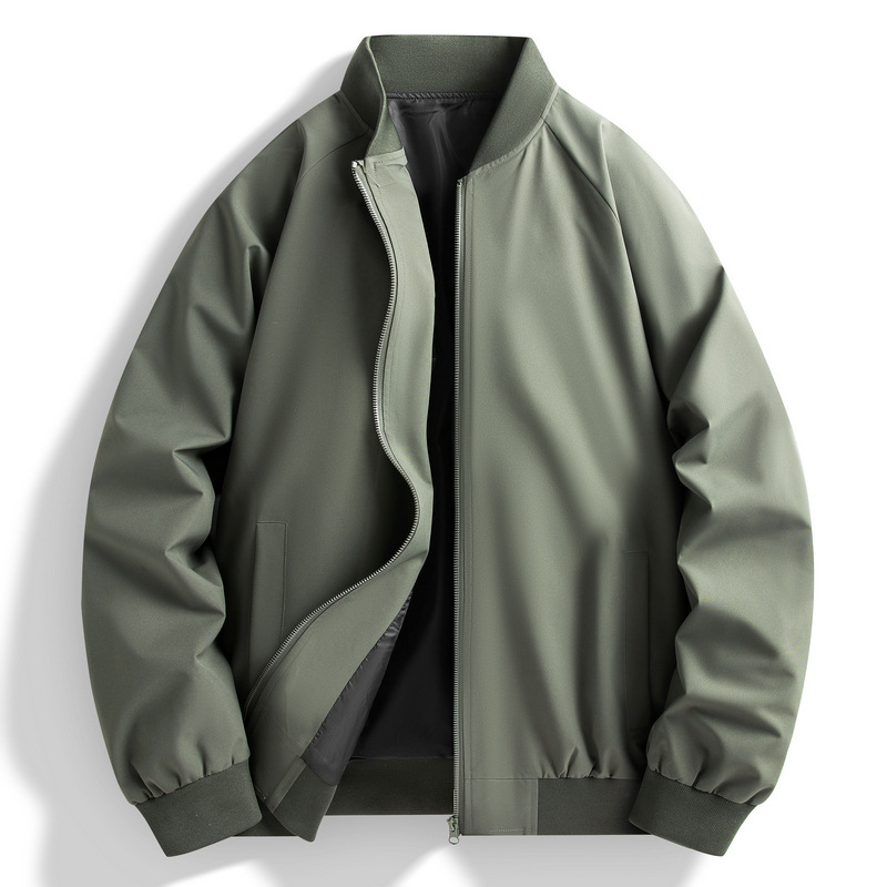 Chaqueta de hombre primavera y otoño casual chaqueta de béisbol estilo americano de moda de estilo general chaqueta de color sólido hombre grande ropa de hombre