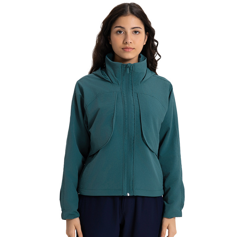 2025 Meirade con capuz de capuchón con cuello vertical dos chaquetas deportivas impermeables para mujeres chaqueta casual al aire libre