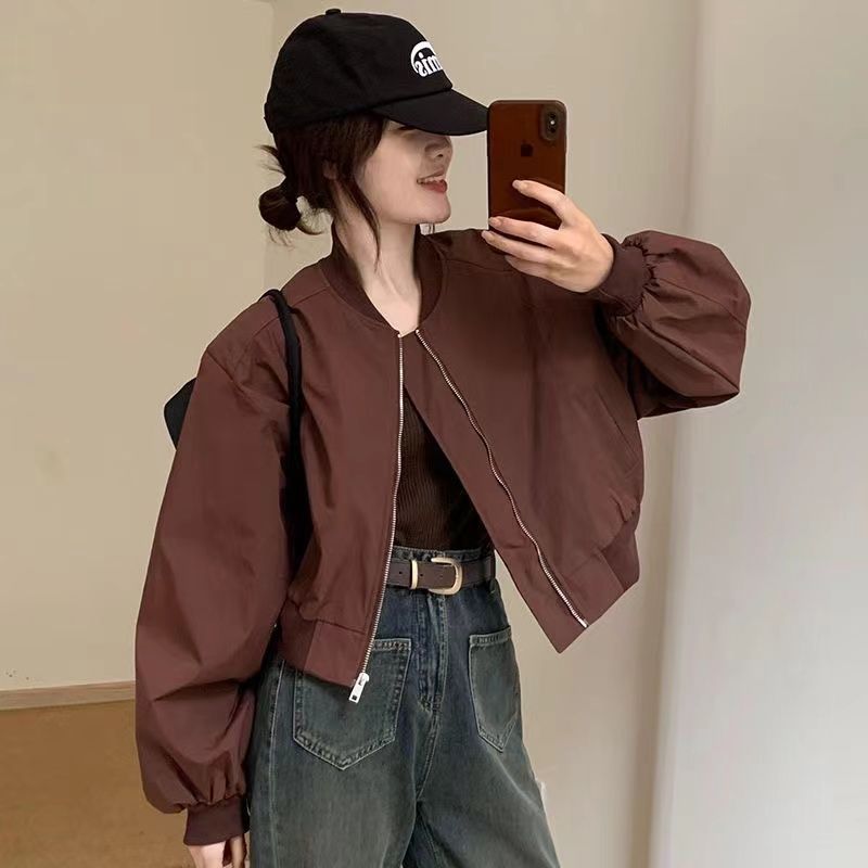 气质时尚小个子棒球服2025秋新款韩版显瘦设计短款百搭上衣外套女|undefined