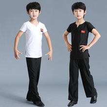 少兒男童拉丁舞蹈演出服兒童標准考級服夏秋比賽服男孩拉丁表演服