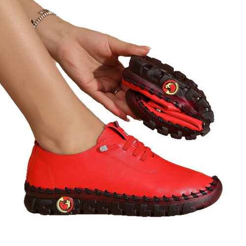 Cross-border Amazon Hand-stitched Women's Shoes with Soft TPR Sole, Mom's Shoes for Spring/Summer 2025, Flat Single-layer Casual Shoes
