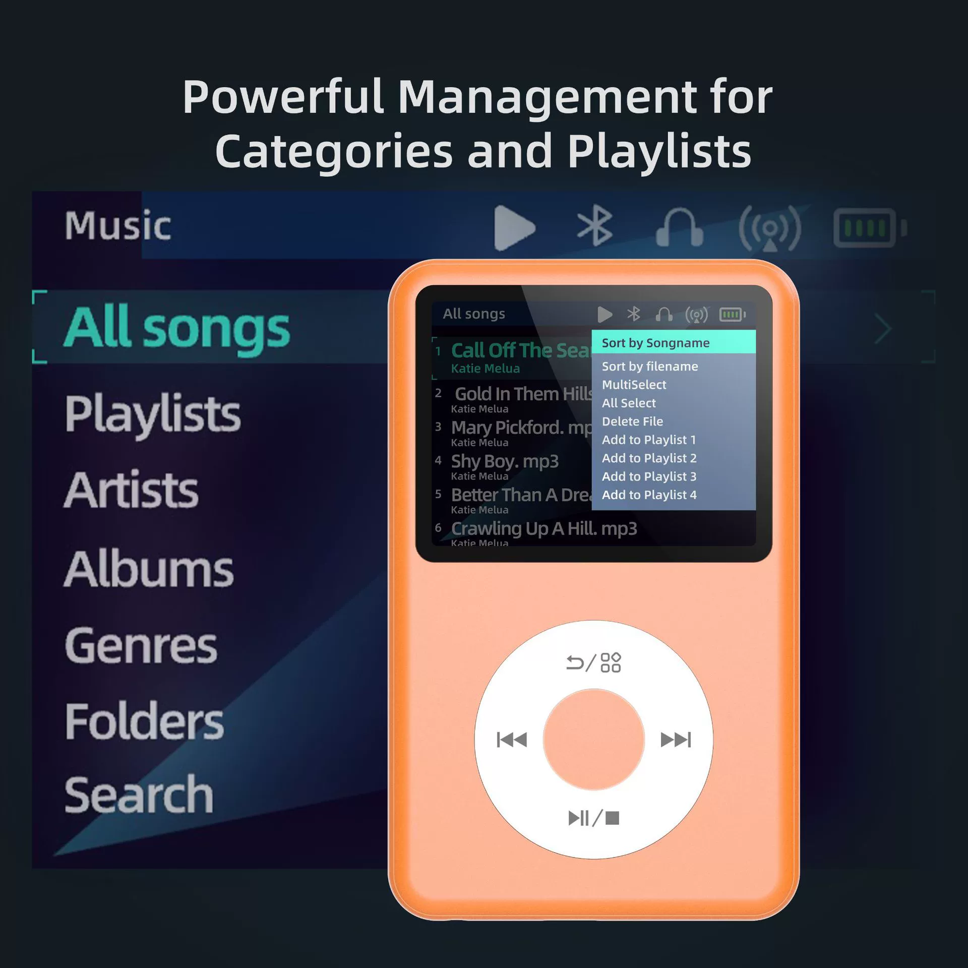 MP3-плеер Y1 classic с сенсорно‑кнопочным управлением, Bluetooth, Android, настраиваемые цвет и память