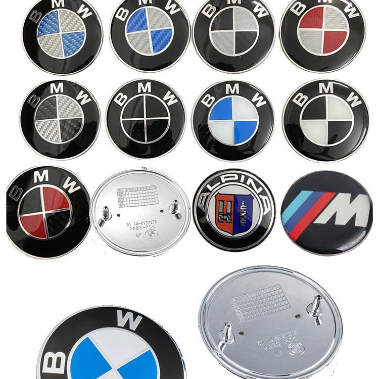 Подходит для логотипа BMW 82 мм синий и белый углеродного волокна Нос капот логотип 73 мм задний багажник логотип