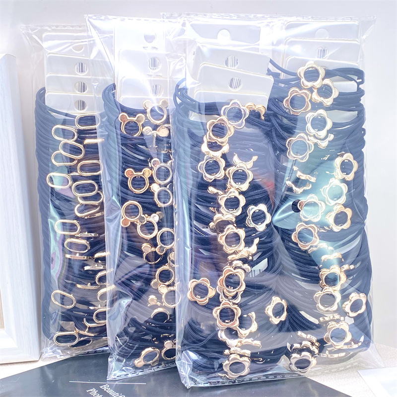 Traje de tarjeta cara sonriente oso etiqueta de cuero leche té color Banda para el cabello corbata de pelo de las mujeres banda de goma supermercado 2 yuanes tienda física accesorios para el cabello