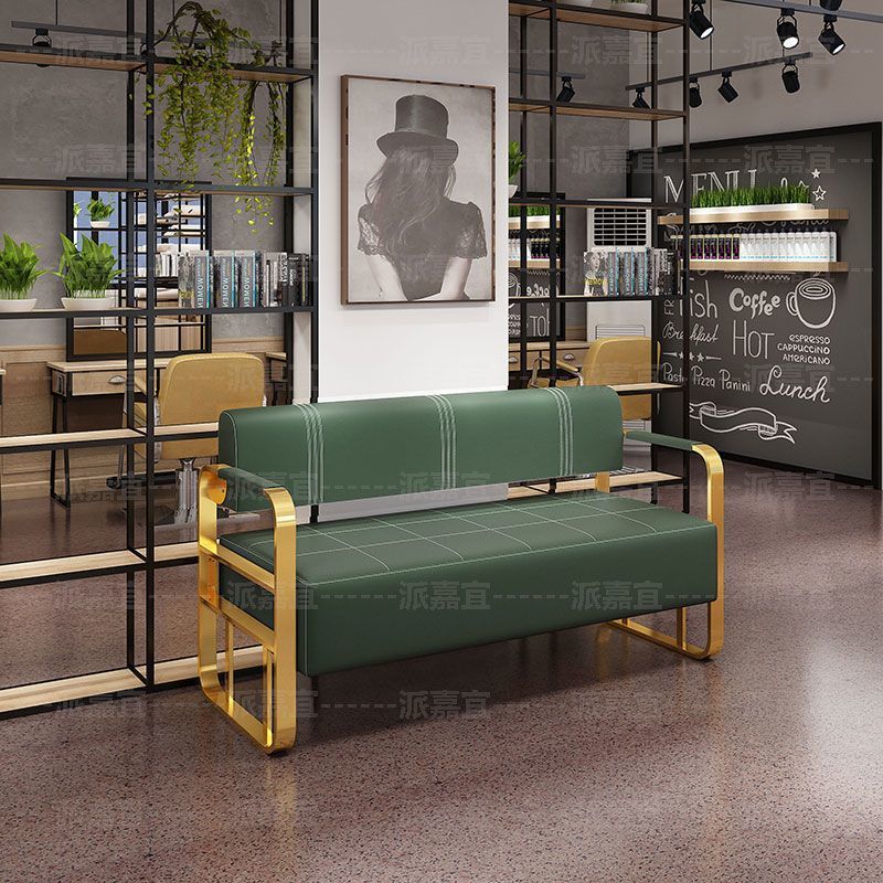 Oficina de recepción pequeño sofá barbería silla de espera ropa salón de belleza barbería sala de descanso silla barbería image 16