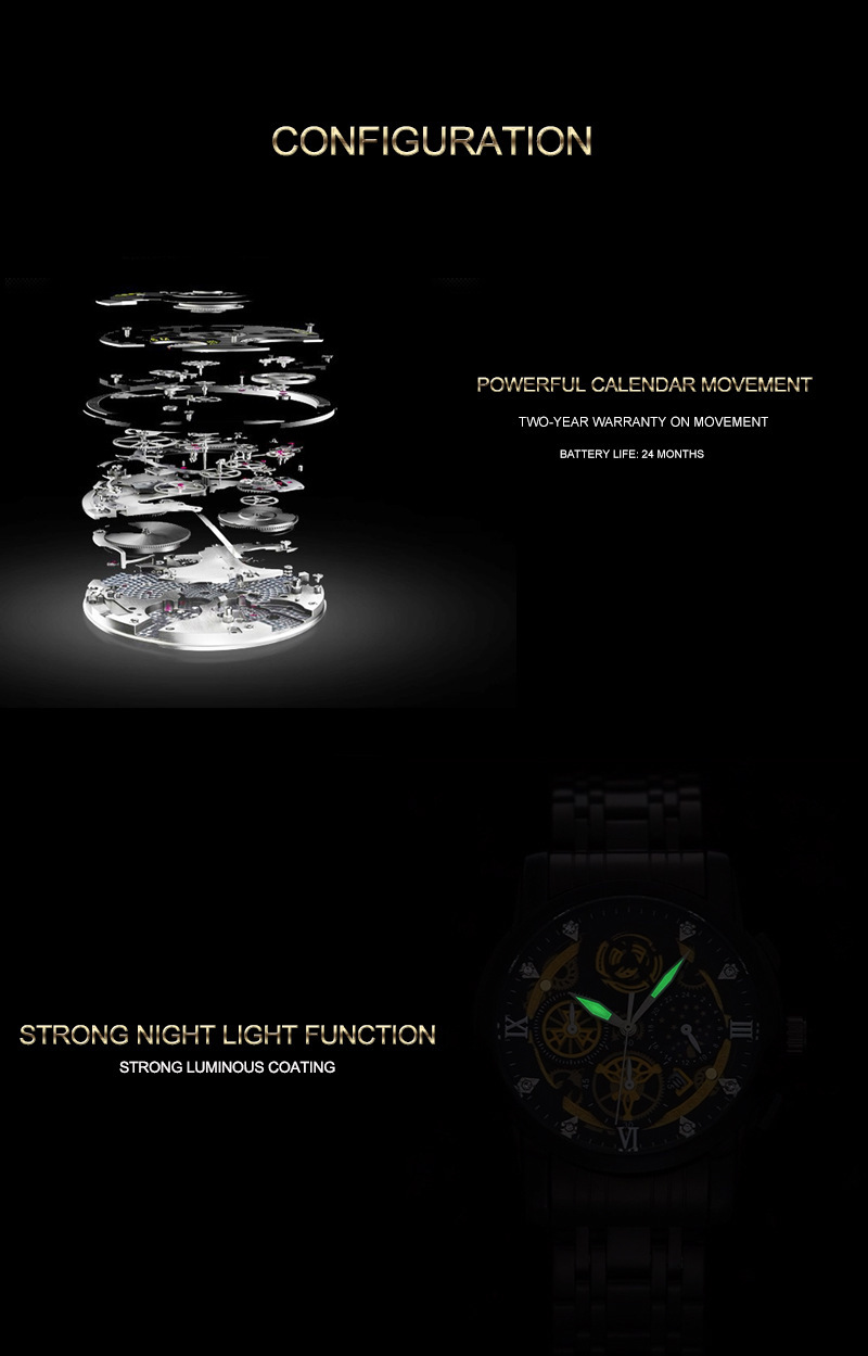 Jahr Sonne Mond Stern Herrenuhr Hohlkalender Tourbillon Quarz wasserdichte Uhr Herrenuhr_voghion.com