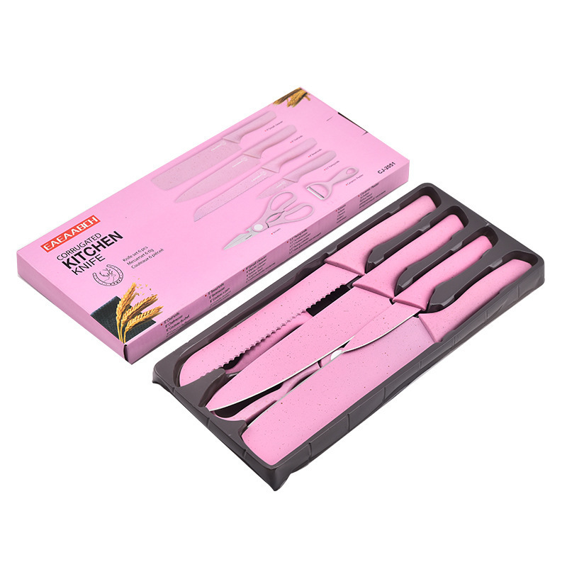 Fabricantes transfronterizos de utensilios de cocina de acero inoxidable color sólido conjunto de utensilios de cocina conjunto de cuchillos