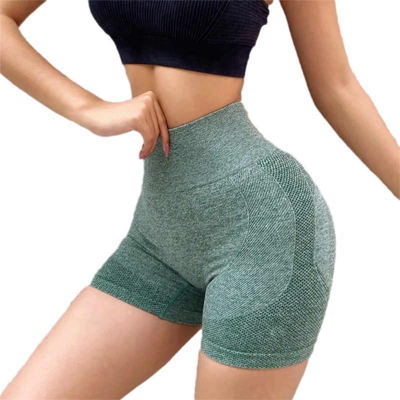Pantalones cortos de fitness deportivos transfronterizos de cintura alta para mujeres, pantalones abdominales para elevar las caderas y el estómago pequeño para las mujeres.