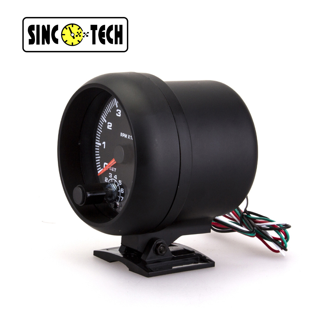 3.75inch Colorful Car Modified Instrument Tachometer Alarm 0-8000Rpm Pointer 8 Cylinder Adjustable