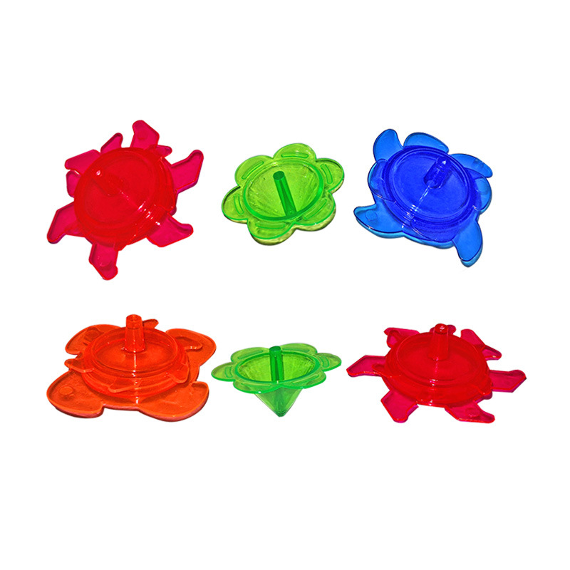 [X] 塑料小陀螺弹跳陀螺手动按压陀螺儿童炫亮灯光夜市地摊小玩具