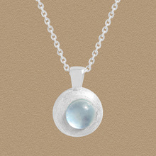 776天然海蓝宝项链女S925纯银韩版ins小众设计磨砂拉丝吊坠锁骨链