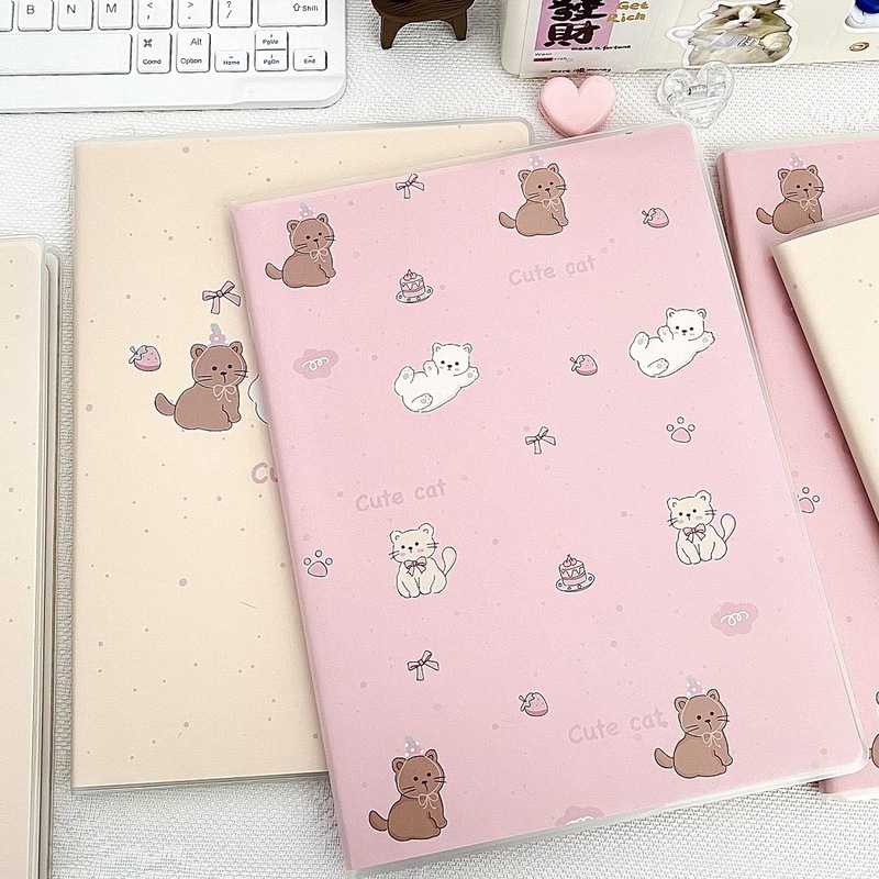 新しいかわいい子猫ゴムスリーブイン高価値漫画メモ帳学生肥厚水平線ノートブック卸売|undefined