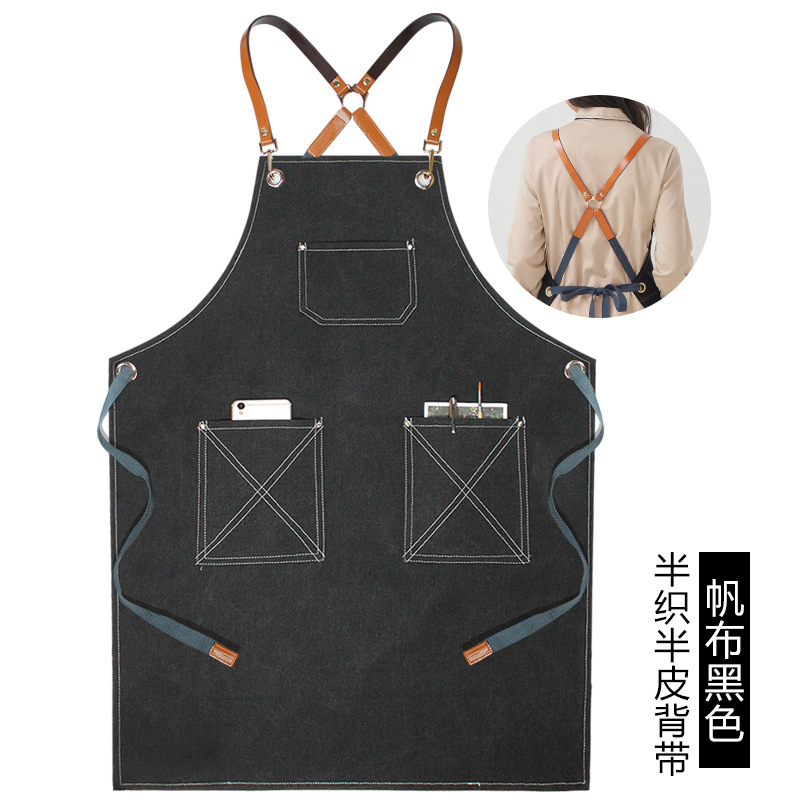 Semi-woven media línea de coche de cuero Negro