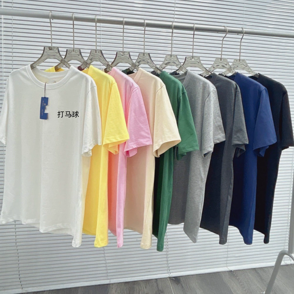 25 летних мужчин с круглым вырезом с короткими рукавами пара хлопчатобумажных повседневных футболок с вышивкой пони простой мужской и женский дикий нижний свитер