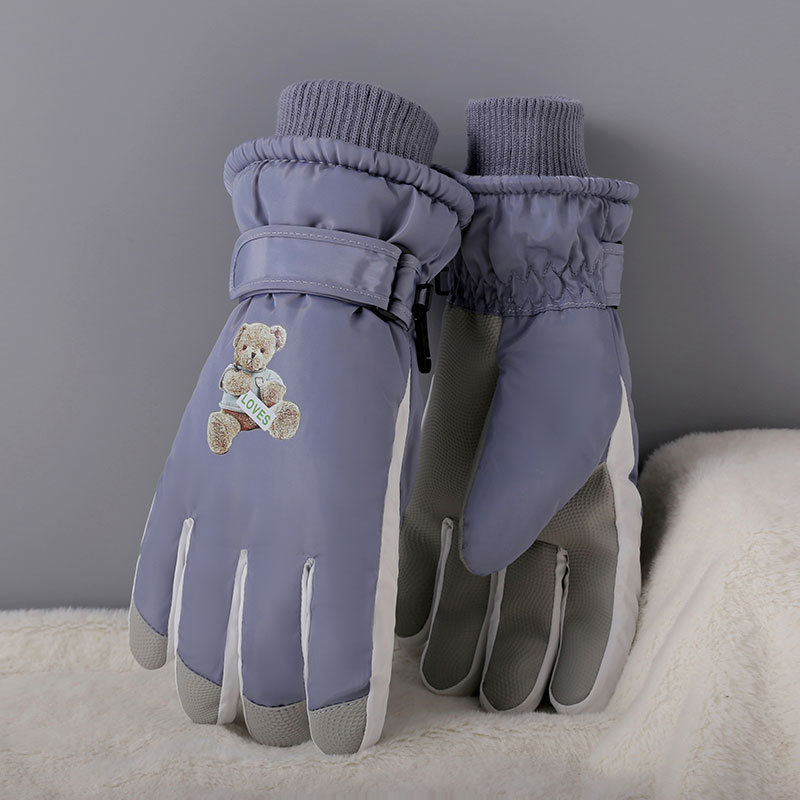 Guantes de esquí de invierno para mujeres calientes a prueba de frío pantalla táctil a prueba de salpicaduras de agua al aire libre a prueba de viento guantes de vello grueso