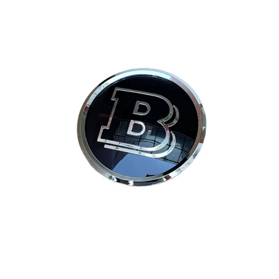 Suitable for Mercedes-Benz C E Glc Gle Gla Cla a B Mirror Logo Brabus Style Large Front Grille Emblem (Car logo) - mercedes-benz-c-classsilver-lettersilver-circle