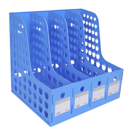 Chuosheng file rack A4 plastic thickened office student desktop file storage rack four-link large-capacity data rack