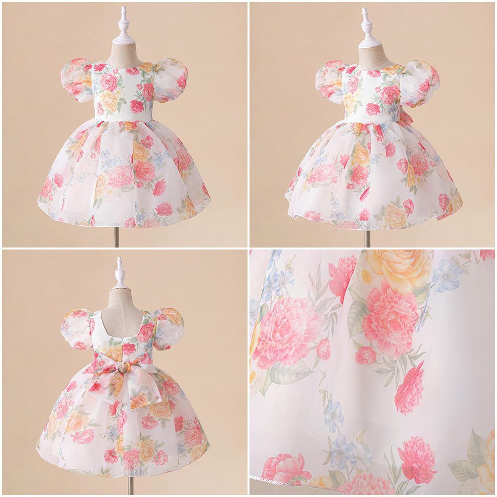Nuevo vestido de princesa de niña transfronterizo vestido de verano vestido de aniversario vestido de flor vestido vestido de flor