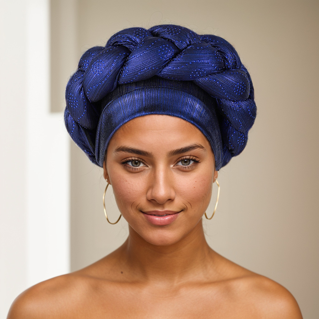 Turban hijab musulmano alla moda con treccia e strass_voghion.com