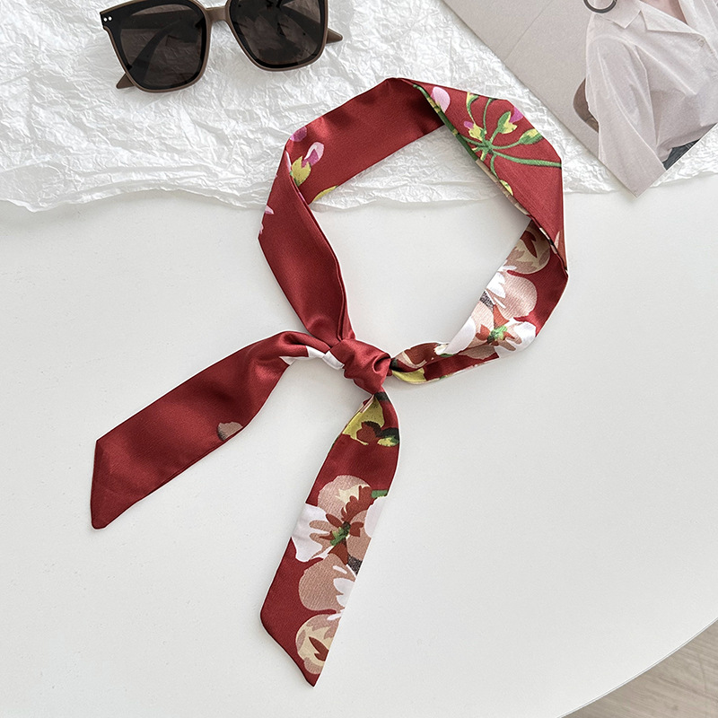 Bufanda de seda, tira larga, sentido de alta gama, nueva moda, todo-fósforo, diadema, cinturón para el cabello, bolso para el cabello, cinturón para el pañuelo multiusos