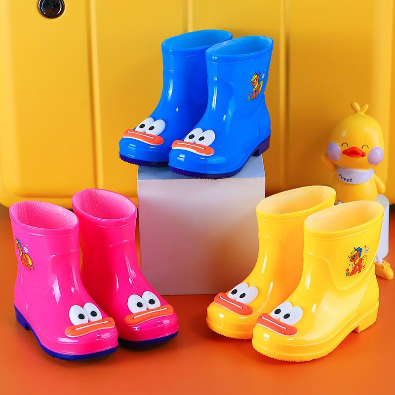 Rain Boots for Kidsren Aged 2 to 11 Years Old Fleece-Lined Warm Rain Boots for Boys and Girls, Large, Medium and Small Kidsren, Cartoon Non-Slip Rubber Shoes, Snow Boots