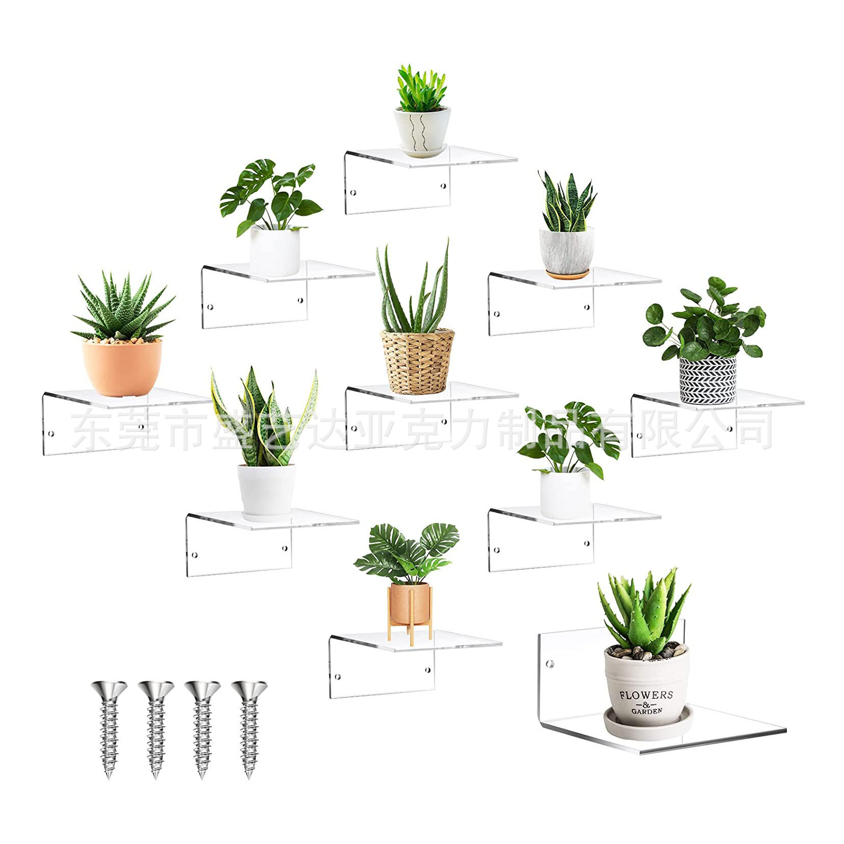 亚克力迷你浮动架悬挂展示卧室客厅浴室植物架摄像头游戏机收纳架