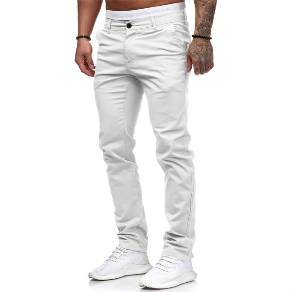 Men's casual solid casual trousers