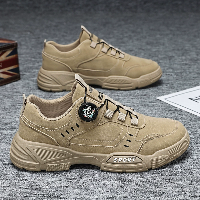 Мужская обувь большого размера 2025 новый весенний вращающийся пуговицы повседневная обувь папы износостойкая работа альпинистская спортивная обувь