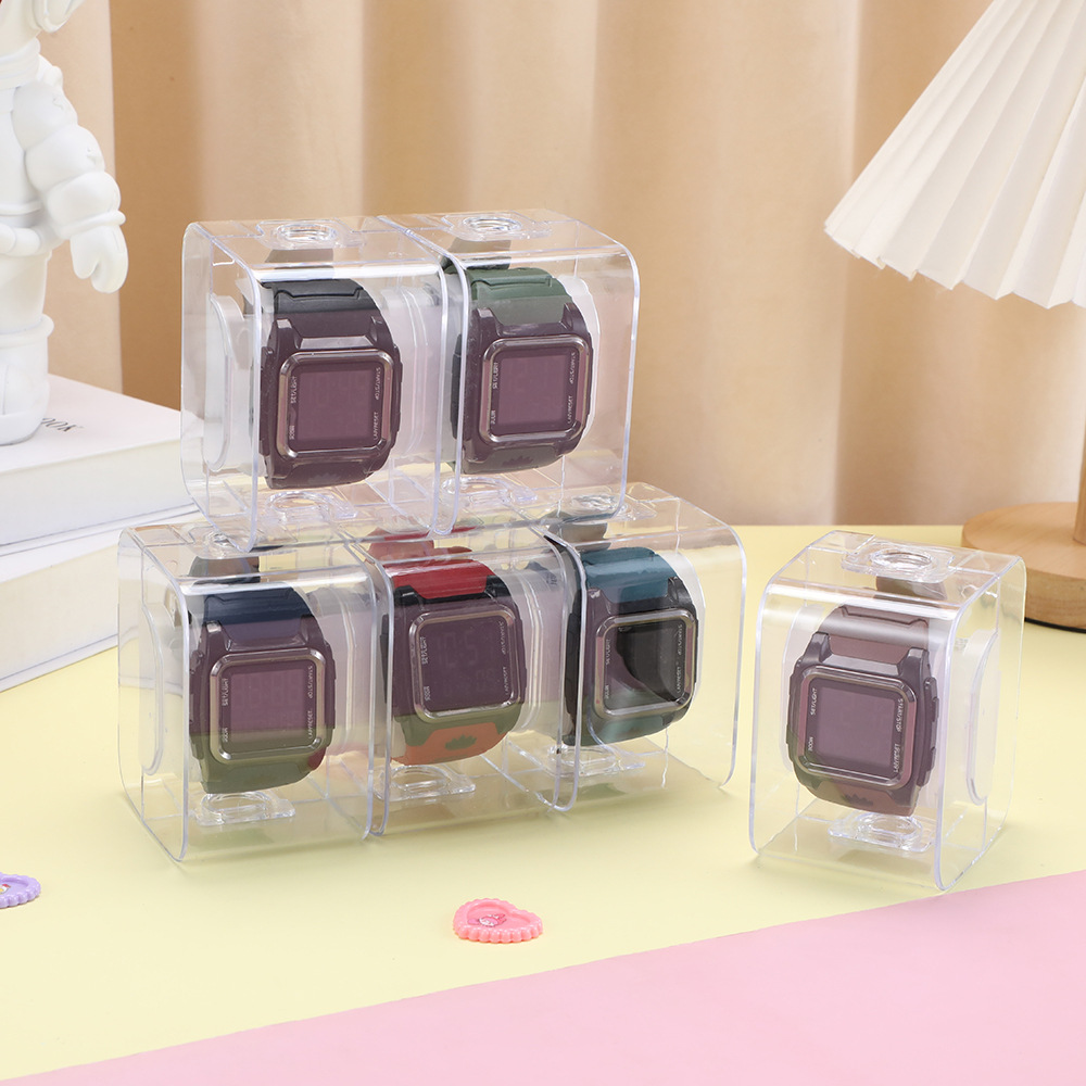 Juventud cuadrado retro reloj electrónico impermeable niños y niñas personalidad simple deportes multifuncional reloj electrónico tendencia