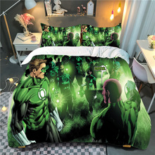 3D数码印花跨境绿灯侠床上用品三件套四件套亚马逊一件代发
