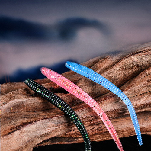 New 8cm/1.12g Noodle Worm Lure: Bionic Soft Worm with Fishy & Salty Aroma, Ideal for Texas Rig and Drop Shot Rigs