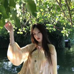 正确版！定染飘带长袖衬衫女夏季新款法式晕染灯笼袖收腰衬衣