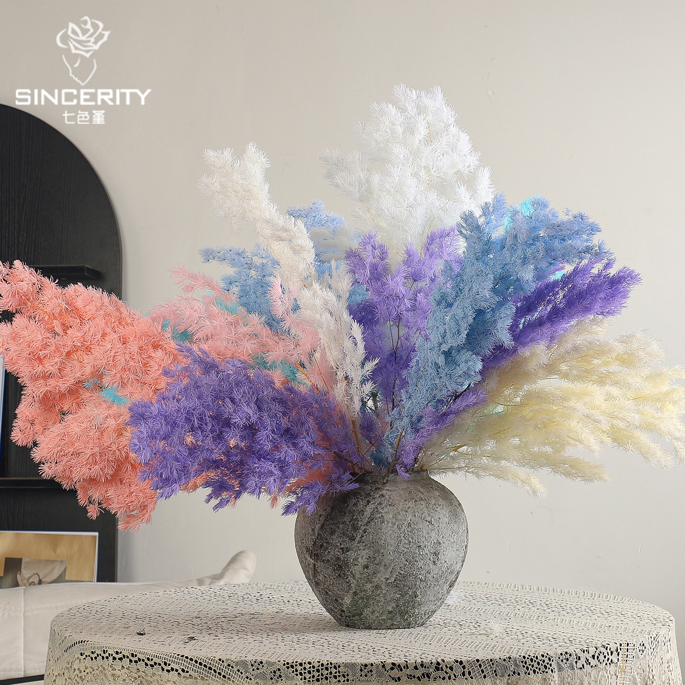 Flores secas de siete colores cordier flor flor flor flor de embalaje flor decoración flordiy florista florística material de ramo de embalaje floral