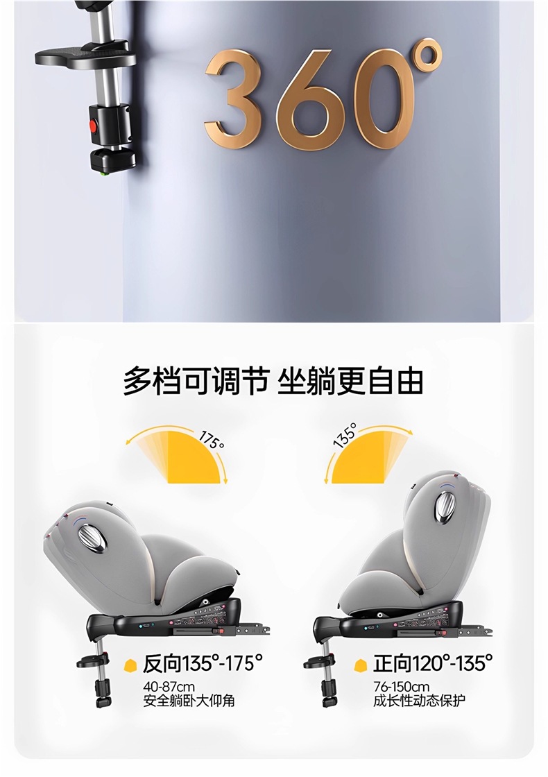 Jinkobei Children's Safety Seat for Car Use, Suitable for Infants and Babies, Can Be Used for Sitting and Reclining, Universal for Ages 0 to 12, Cotton Material