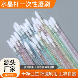 新款嫁接睫毛水晶杆唇刷唇膏刷唇釉刷便携式唇彩刷美妆工具化妆刷